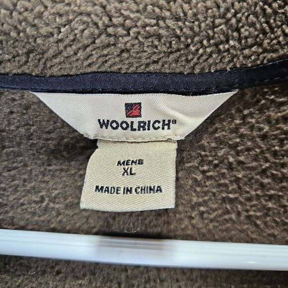 Woolrich Jacket Mens XL Brown Outdoor Fleece Full Zip - Picture 3 of 9